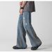 Washed Denim Jeans For Men In The Summer 2025, American High Street, Loose Loose, With Sense Of Draping, Featuring A_mkmklike.com