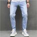 Men's Clothing Slim Fit Hip Hop Skinny Jeans Trendy Street Style Summer Washed Men's Denim_mkmklike.com