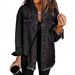 Women's Distressed Denim Shirt Jacket - Oversized Streetwear Style With Raw Hem Detail (15 Colors, S-2XL)_mkmklike.com
