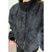 Gray Tie-Dye PU Leather For Men, Autumn American Retro Boxy Fit Coat, Stylish Stand Collar Workwear Baseball Jacket_mkmklike.com