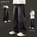 High Street Trendy Straight-leg Pants Spring And Autumn American Vibe Pants Loose Casual Trousers Three-bar Jeans Boys_mkmklike.com