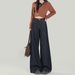 Denim Blue Wide-leg Jeans For Women, 2025 Autumn And Winter New Style, High-waisted, Loose, Slimming, Petite,_mkmklike.com