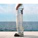 American High Street 3D Digital Print Candy Chain Distressed Curved Blade Jeans, Unisex Straight Leg Casual Pants._mkmklike.com