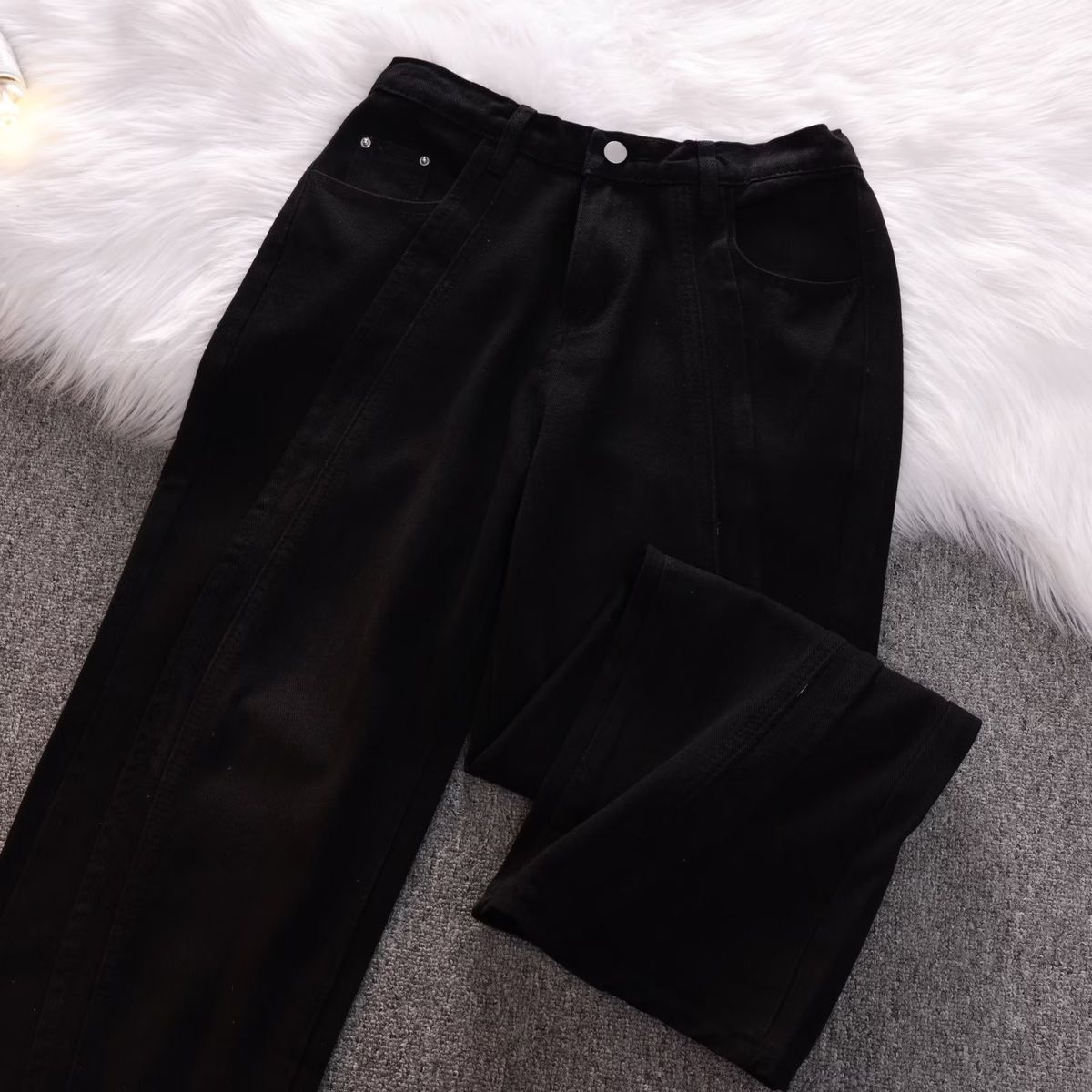 High Waist Wide Leg Jeans For Women - Stretchy Comfort Denim Pants With Vintage Flare, Straight Loose Fit, Long Trousers For Casual Everyday Wear_mkmklike.com