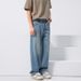 Summer Jeans For Men Clanfit Straight Thin Draped Lyocell Loose Wide-Leg Floor-Length Casual Pants_mkmklike.com