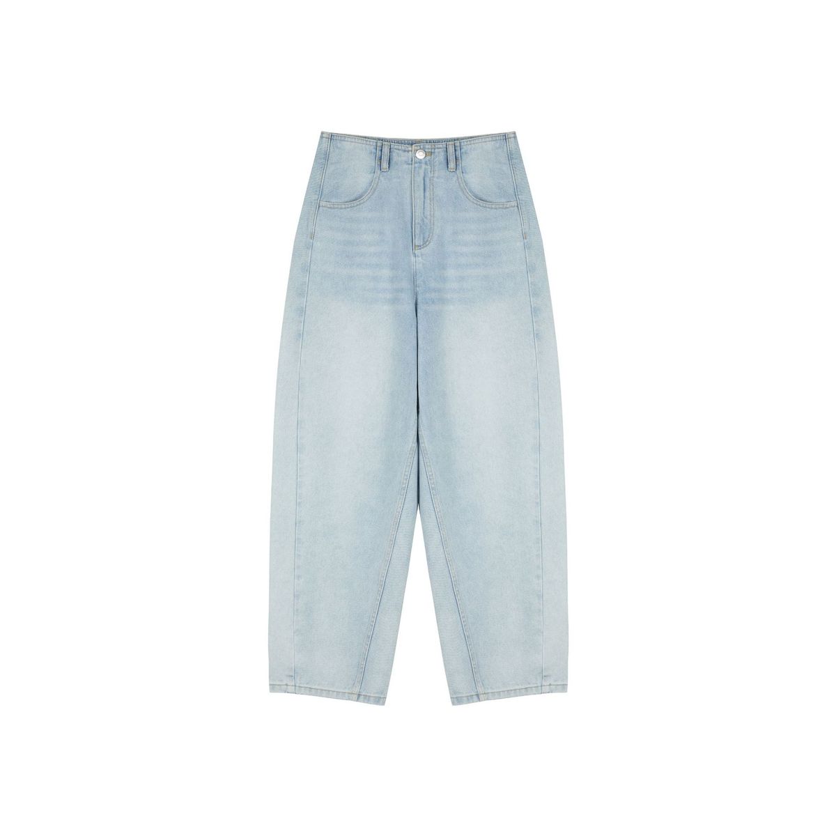 Women's Clothing Minimalist Waist Fashionable WAN Loose Cocoon 9 Point Fat Jeans_mkmklike.com