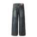 Decontructed Patchwork Deign Wahed Vintage Denim Men' Vibe Trendy Brand Split Peronality Wide-Leg Floor-Length_mkmklike.com