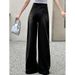 Vintage Washed Women's Jeans - Relaxed Fit High Waist Straight Leg Denim Pants For Casual Streetwear_mkmklike.com