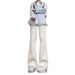New White Jeans Men's Straight Cleanfit Spring And Autumn Pants Loose And Thin American High Street Micro-pull Pants_mkmklike.com