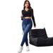 Slim-fit Jeans With A Flap, Women's Jean Style, Stretchy Casual Women's Wear, Work-ready And Figure-hugging_mkmklike.com