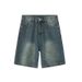 Summer American Vibe Style Splicing Design Denim Shorts Men And Women Loose High Street Wide-leg Versatile Five-point Medium Pants Tide_mkmklike.com