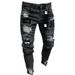 New European And American Men's Hip-hop Slim-fit Ripped Skinny WISH Badge Plus-size Jeans New Women's Style_mkmklike.com