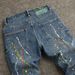 Men's Distressed Slim Fit Jeans – Vintage Washed Blue Denim With Paint Splatter & Stretch Comfort (28-38, Streetwear Essential)_mkmklike.com