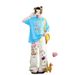 Women's Clothing Summer Design Sense Cartoon Print High Waist Loose Slim Straight Floor Mopping Pants_mkmklike.com