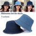 Hot Sale Korean Summer Sun Vintage Denim Bucket for Women Raw Edge Panama Girls Beach Travel Outdoor Reversible Fisherman Hat_mkmklike.com