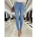 Women's High-Waisted Stretchy Skinny Jeans Tummy Control Hip Lift Loose Soft Sexy Denim_mkmklike.com