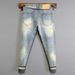 Men's Clothing Men's Slim Fit Skinny Jeans Trendy Paisley Patch Distressed Washed High Street Fashion Summer Denim Ripped_mkmklike.com