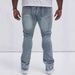 Men's Slim Fit Patchwork Jeans – Distressed Denim With Embroidery & Raw Hem (28-42, Stretch Cotton, Vintage Wash, Skinny Leg, Streetwear Essential)_mkmklike.com