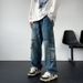 Men's American Retro Multi Pocket Washed Jeans Loose Straight Casual Wide Leg Pants Trendy Autumn Overalls for Men And Women_mkmklike.com