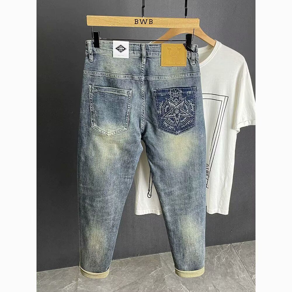Men's Stretch Ripped Skinny Jeans Slim Fit Comfort Denim Pants With Distressed Details For Casual Wear_mkmklike.com