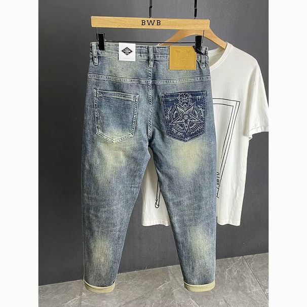 Men's Stretch Ripped Skinny Jeans Slim Fit Comfort Denim Pants With Distressed Details For Casual Wear_mkmklike.com