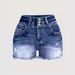 Women's Clothing Summer New Fashion Ripped Raw Edge Washed Denim Shorts Women's Pants_mkmklike.com
