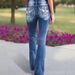 High-Waisted Stretch Flare Jeans With Embroidery – Comfort & Style For Women (S-XXL, Cotton-Spandex, Blue, Figure-Flattering Fit)_mkmklike.com