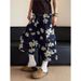 Men's Clothing Unisex Retro Street Style Denim Shorts All Over Daisy Print Loose Wide Leg Capri Pants Unique Design Couple Shorts_mkmklike.com