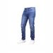 Men's Ripped Straight Leg Jeans Light Blue And Black Cotton Casual Mid Waist Zipper Fly Spring Autumn_mkmklike.com