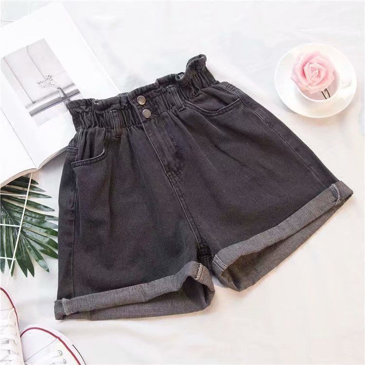 Women's Clothing Thigh Thick Denim Shorts For Women Large Size Fat Mm Elastic Waist Slim Loose Wide Leg A Line Hot Pants Trendy Women_mkmklike.com
