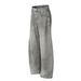 Men's Clothing New American High Street Retro Inkjet Wash Scimitar Jeans Vibe Wide Leg Trousers_mkmklike.com