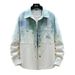 Men's Gradient Color Long Sleeve Jacket Spring Autumn Trendy Brand Casual Chinese Style Shirt Youthful Cool Denim_mkmklike.com