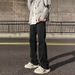 2026 New Jeans, Black American Style High Street Loose Slightly Flared Long Pants, Straight Trousers, Men's Clothing_mkmklike.com
