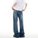 Nordmann American Retro Cleanfit Dark Blue Jeans For Men, Slightly Flared, Trendy Brand, High Street, Wide-Leg, Loose Straight_mkmklike.com