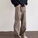 Men's Clothing Retro Maillard Brown Multi Pocket Workwear Jeans High Street Straight Flared Cleanfit Pants_mkmklike.com