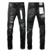 Mens Womens Designer Jeans Distressed Ripped Bikers Denim Cargo For Men Women Fashion Mans Black Pants_mkmklike.com