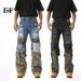 EF JEANS | 2025 New American Street Hole Niche Camouflage Hole Splicing Fashion Contrasting Jeans_mkmklike.com
