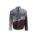 Vintage Distressed Denim Jacket With Leather Panels – Oversized Streetwear Coat (M-4XL, Blue, Washed-Out Aesthetic)_mkmklike.com