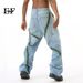 EF JEANS | 2024 New American Trend Street Hip Hop Graffiti Contrast Color Ripped Straight Jeans Men_mkmklike.com