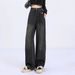 Retro High-Waisted Wide-Leg Jeans For Women, 2025 New Spring/Autumn Style, Petite American Loose Fit Narrow Straight_mkmklike.com