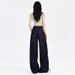 Women's Dark Blue High Waist Straight Leg Jeans - Non-Fade Stretch Denim Wide Leg Pants For Fall, Trendy Streetwear & Casual Outfits_mkmklike.com