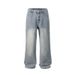 Men's Clothing High Street Washed Loose Wide Leg Pearl Full Diamond Print Stacked Jeans Jeans_mkmklike.com