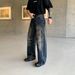 Men's Vintage Distressed Denim Pants - Oversized Baggy Jeans With Frayed Hem & Streetwear Aesthetic (S-3XL, Washed Blue)_mkmklike.com