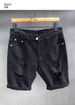 Men's Distressed Denim Shorts – Streetwear 5-Inch Inseam With Vintage Wash (Black/White, Sizes 28-36)_mkmklike.com