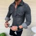 Loom 2020 European And American New Hot-Selling Slim Fit Solid Color Denim Plus Size Men's Jacket H83_mkmklike.com