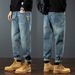 Men's American Retro Style Loose Straight Leg Jeans 2024 New Harem Pants Casual Autumn Winter Wear for Men_mkmklike.com