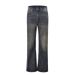 Vintage Flared Jeans For Women - High Waist Stretchy Slim Fit Bootcut Denim Pants With Retro Distressed Look_mkmklike.com