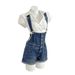 Women's Sexy Single Breasted Slim Fit Denim Overalls Shorts Blue Cross Border E Commerce Style_mkmklike.com