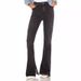 Women’s Clothing autumn COH high waist floor length pants with inner slits and flared denim trousers for women_mkmklike.com