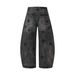 Retro Star-Print Cargo Jeans – Loose Straight-Leg Denim Pants With Distressed & Embellished Details_mkmklike.com